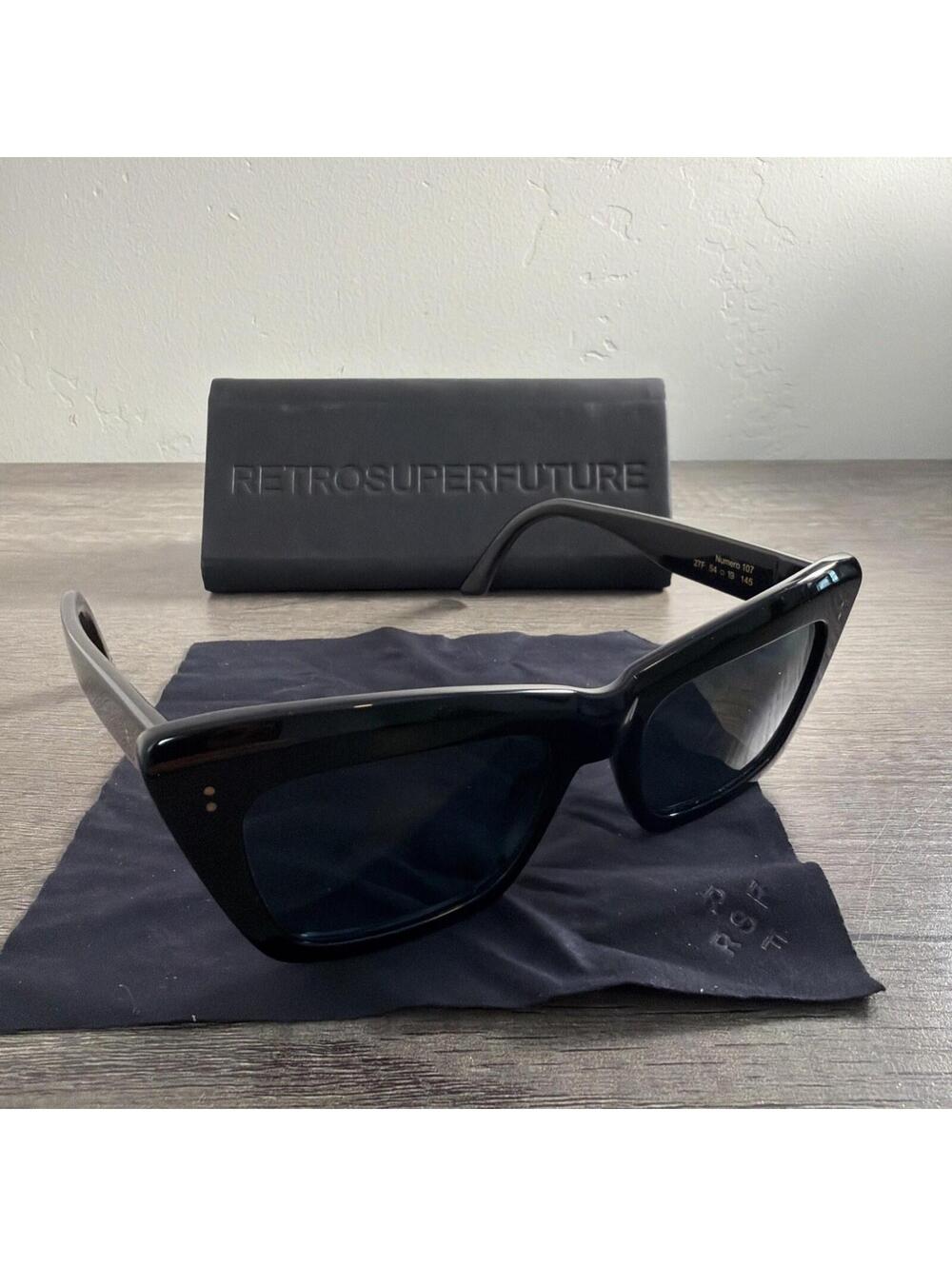 RSF Retrosuperfuture Numero 107 Sunglasses 54 19 145 Black FRAMES ONLY Italy